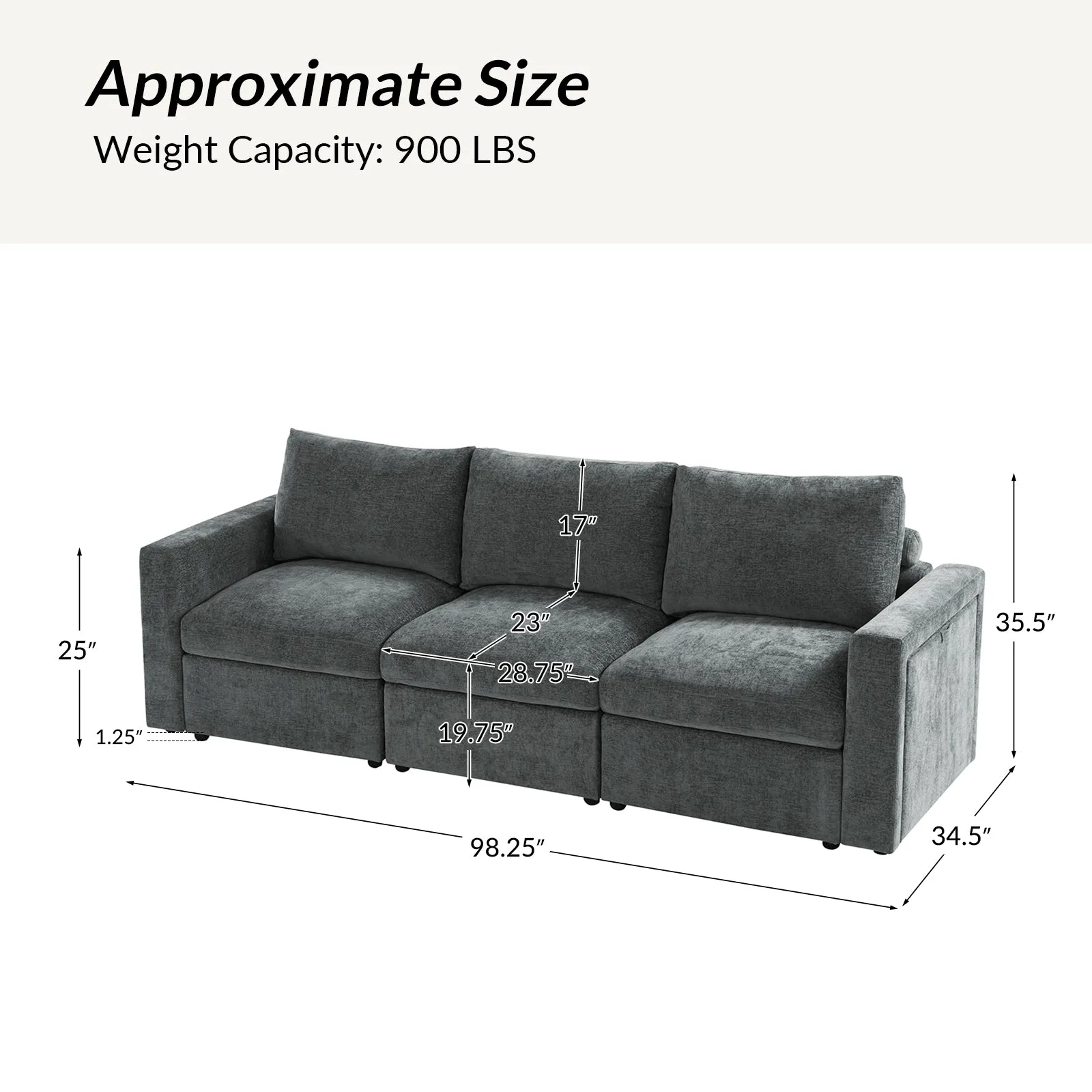 Martin Versatile Modular Comfortable Sectional Sofa with Hidden Storage