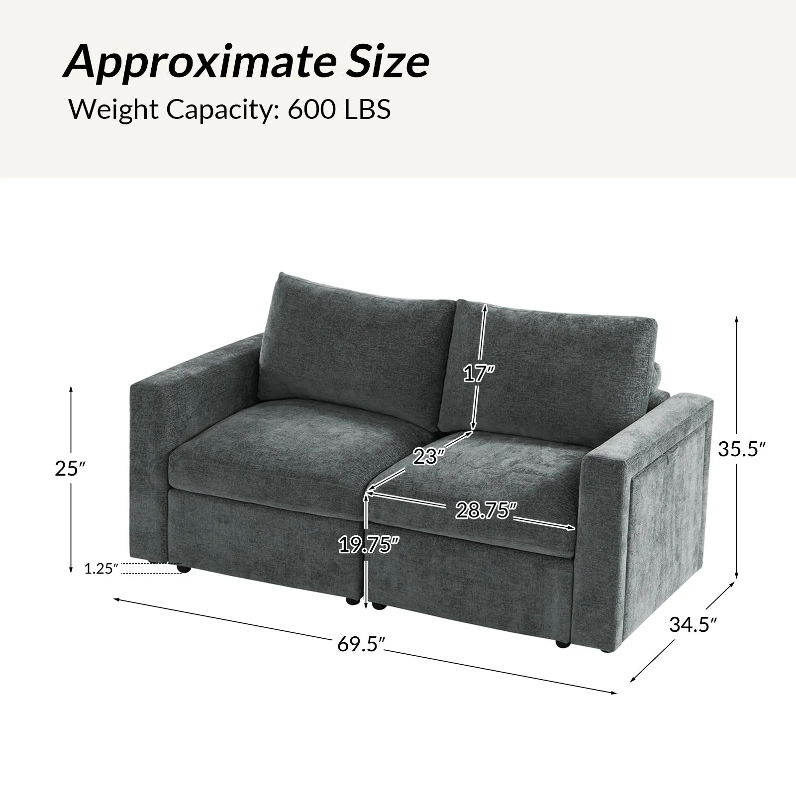 Martin Versatile Modular Comfortable Sectional Sofa with Hidden Storage