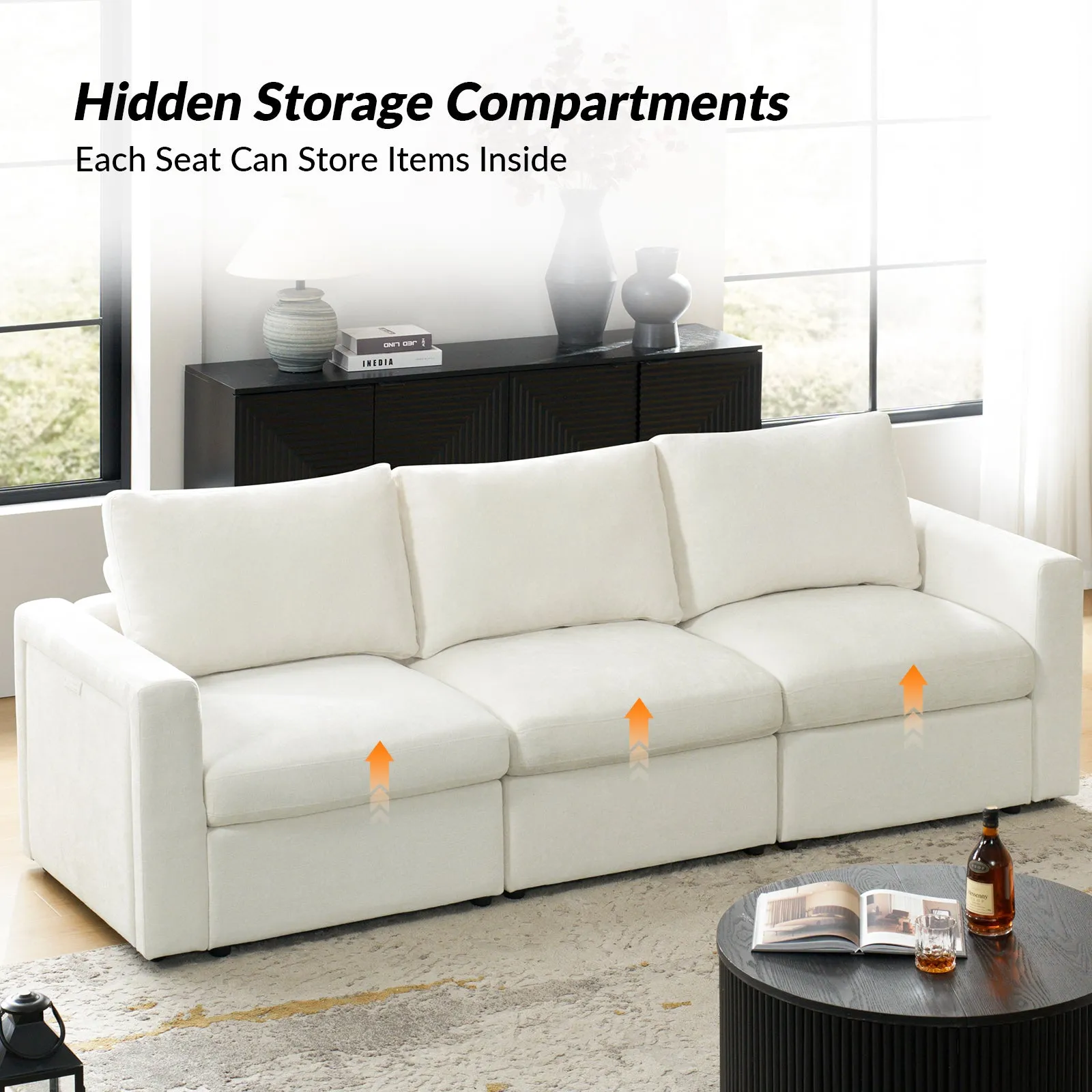 Martin Versatile Modular Comfortable Sectional Sofa with Hidden Storage