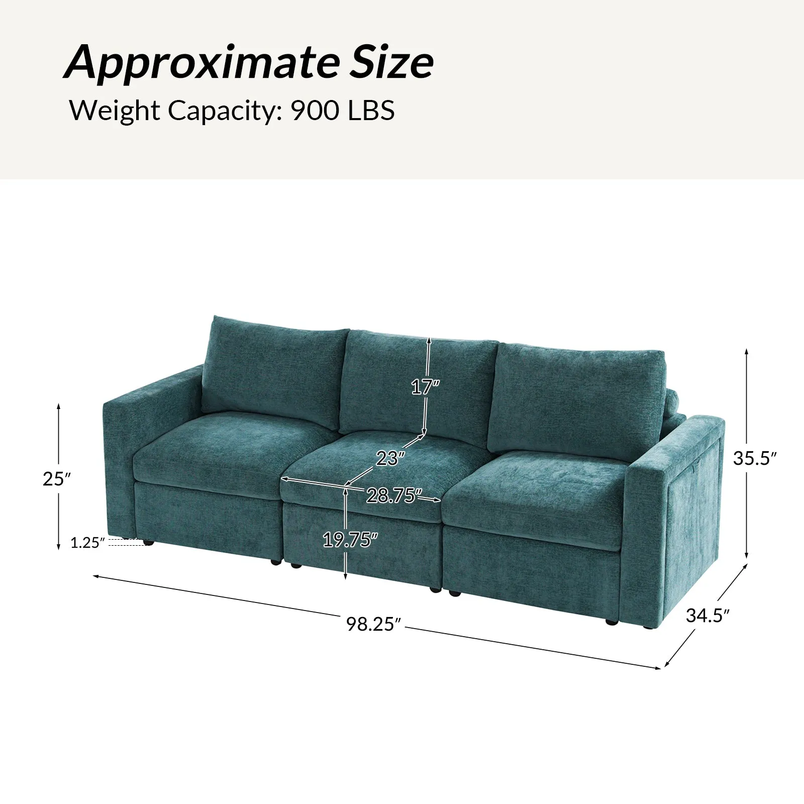 Martin Versatile Modular Comfortable Sectional Sofa with Hidden Storage