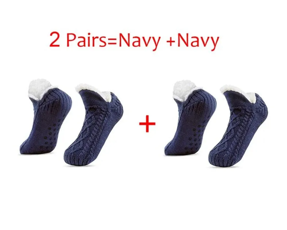 Men's Thermal Slipper Socks: Winter Warm, Short Cotton, Thickened, Non-Slip Grip, Soft and Cozy, Fuzzy Floor Socks