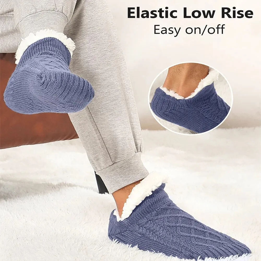 Men's Thermal Slipper Socks: Winter Warm, Short Cotton, Thickened, Non-Slip Grip, Soft and Cozy, Fuzzy Floor Socks