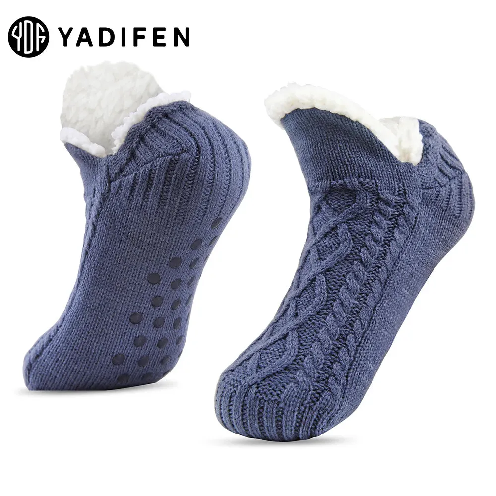 Men's Thermal Slipper Socks: Winter Warm, Short Cotton, Thickened, Non-Slip Grip, Soft and Cozy, Fuzzy Floor Socks