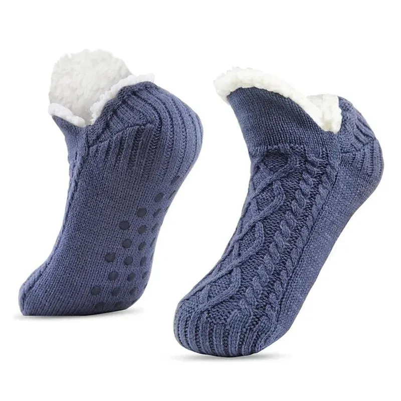 Men's Thermal Slipper Socks: Winter Warm, Short Cotton, Thickened, Non-Slip Grip, Soft and Cozy, Fuzzy Floor Socks