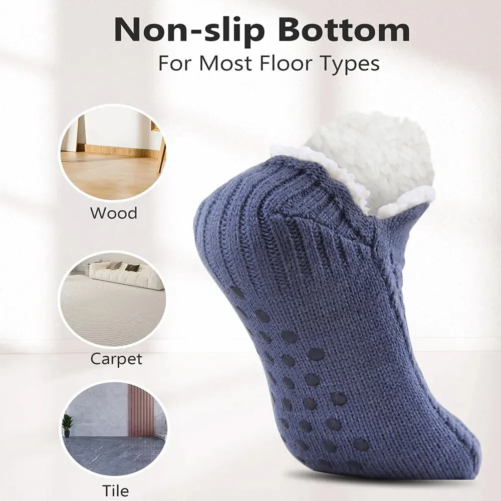 Men's Thermal Slipper Socks: Winter Warm, Short Cotton, Thickened, Non-Slip Grip, Soft and Cozy, Fuzzy Floor Socks