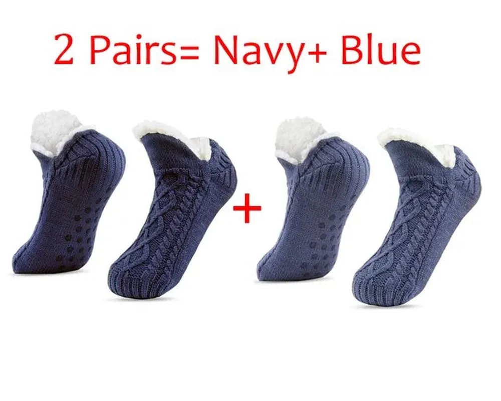 Men's Thermal Slipper Socks: Winter Warm, Short Cotton, Thickened, Non-Slip Grip, Soft and Cozy, Fuzzy Floor Socks