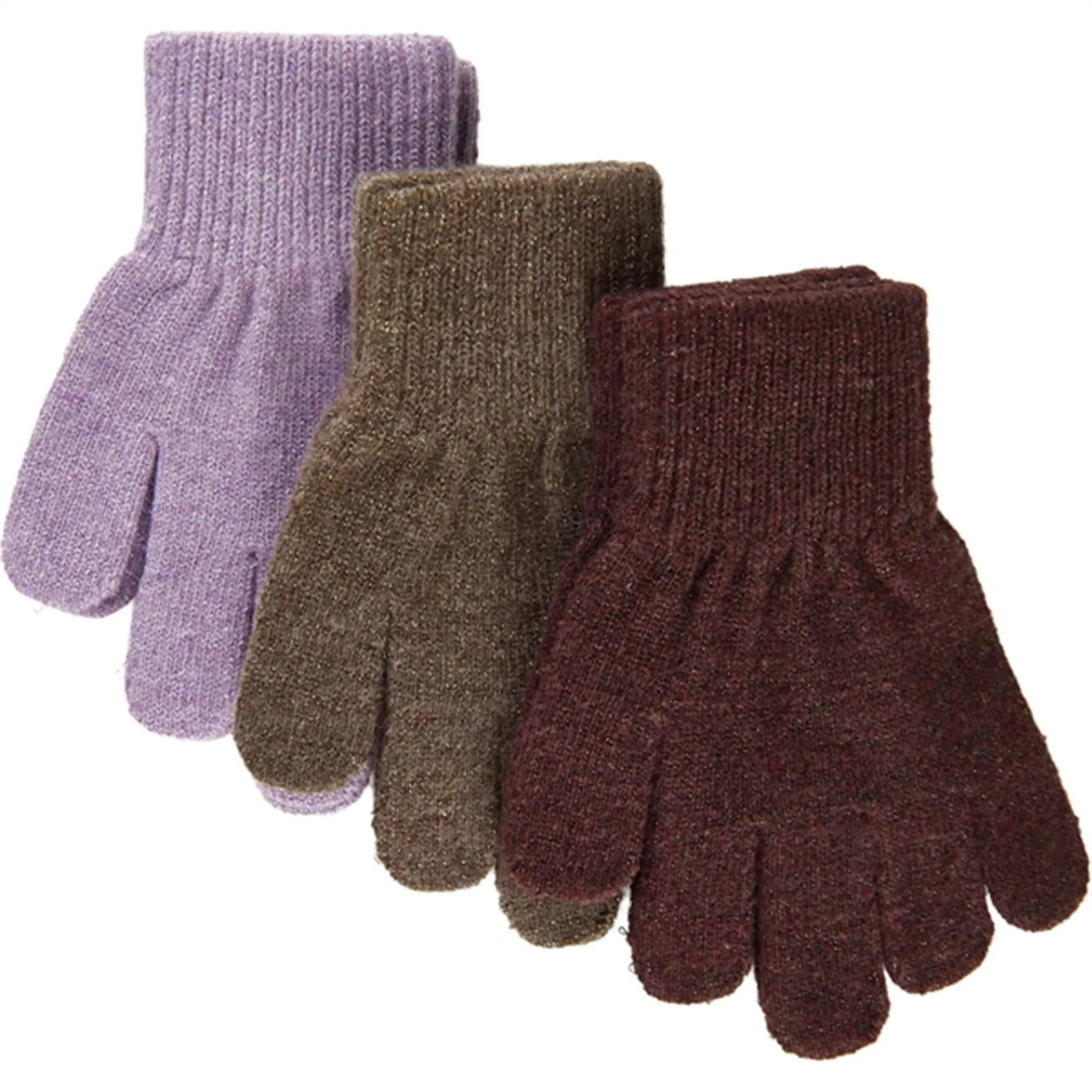 Mikk-Line Magic Gloves 3-pack Dark Mink-Slate Black-Chalk Violet