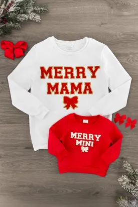 Mom & Me - "Merry Mama & Mini" Chenille Patch Top