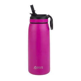 Oasis Insulated Sports Bottle W/Sipper 780ml - Fuchsia