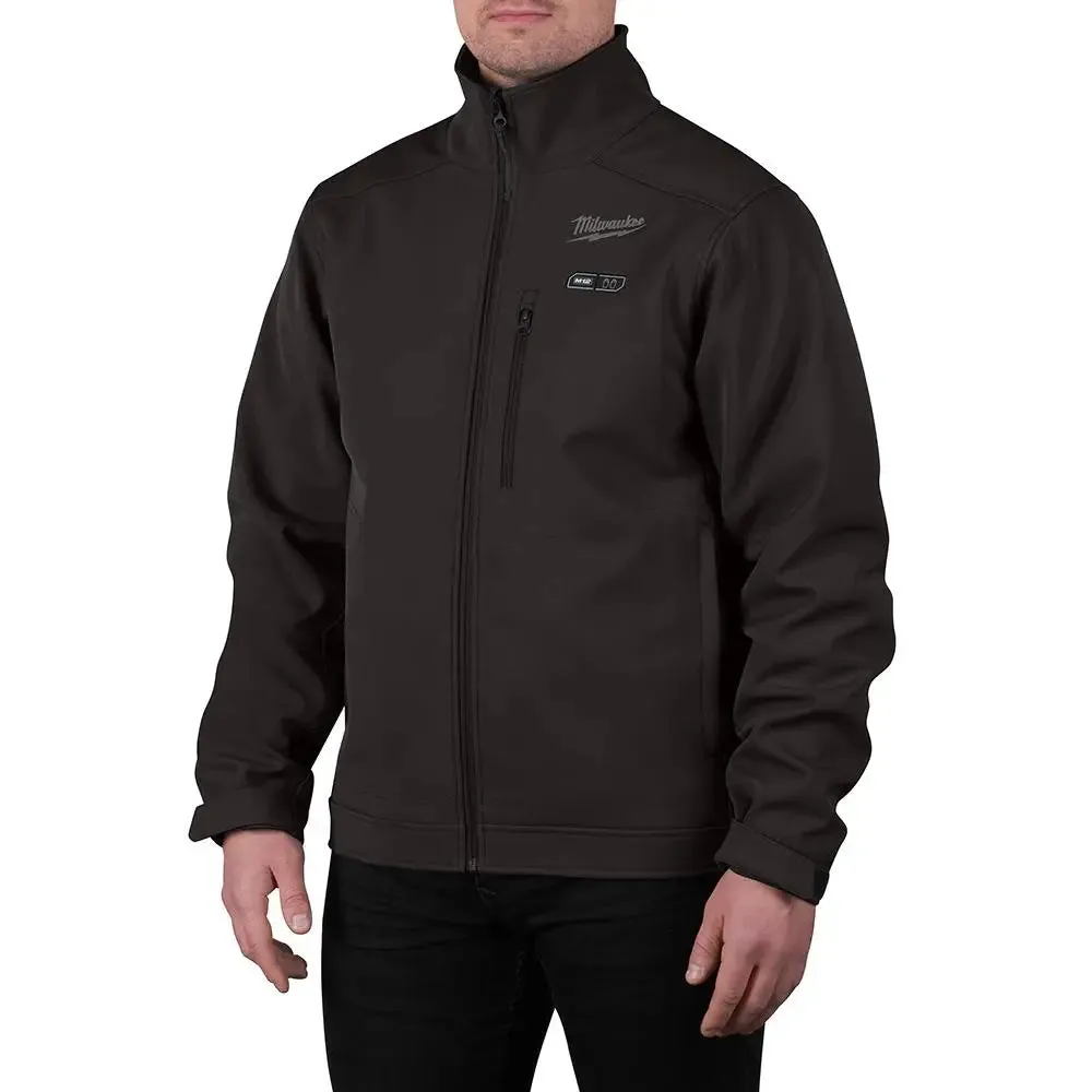 Open Box -  Milwaukee Men's Large M12 12V Lithium-Ion Cordless TOUGHSHELL Black Heated Jacket (Jacket and Charger/Power Source Only)