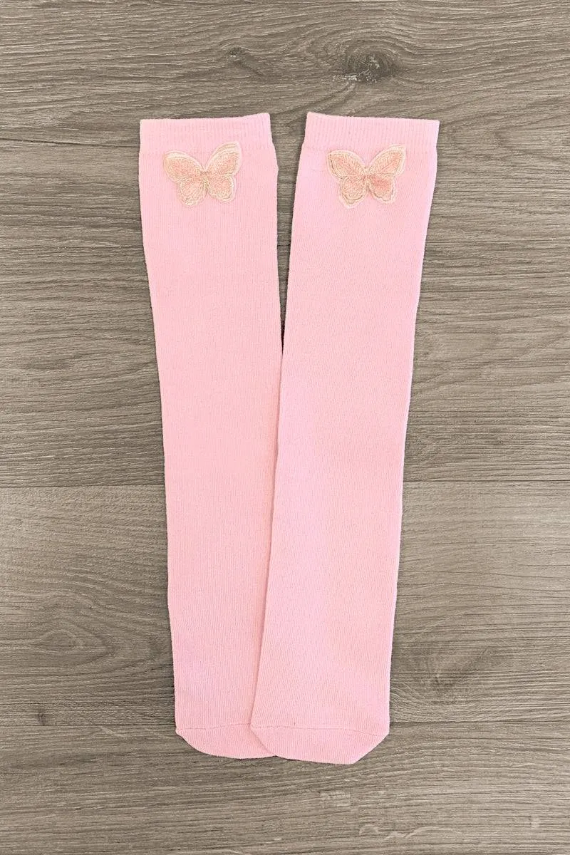 Pink Butterfly Socks