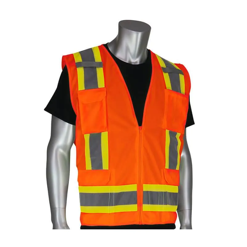 PIP ANSI Type R Class 2 Two-Tone Solid Surveyors Vest 302-0500S