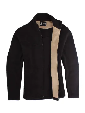 Polar Fleece Jacket Full Zip - Men - Black x Beige