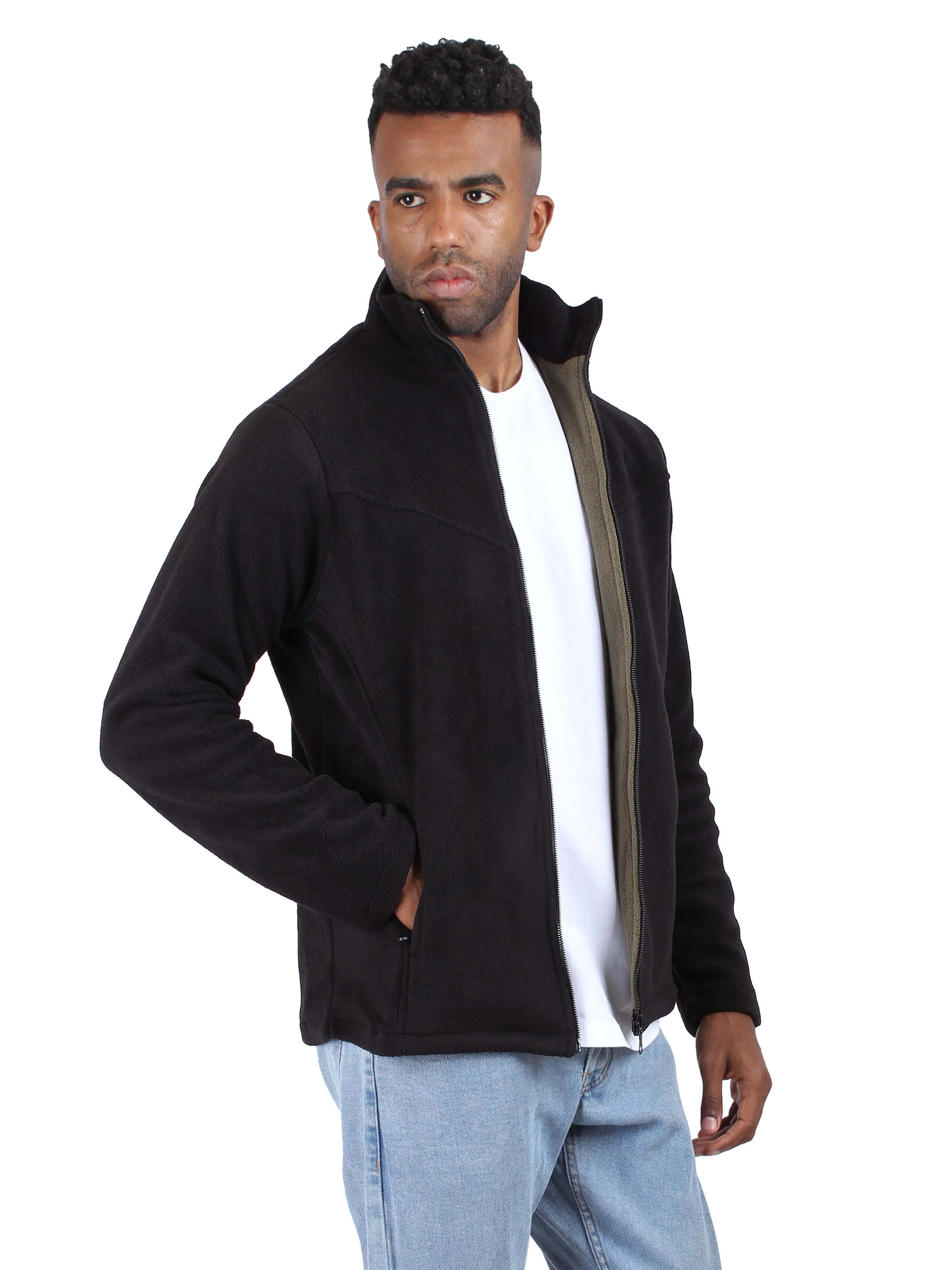 Polar Fleece Jacket Full Zip TreeTop  - Men - Black