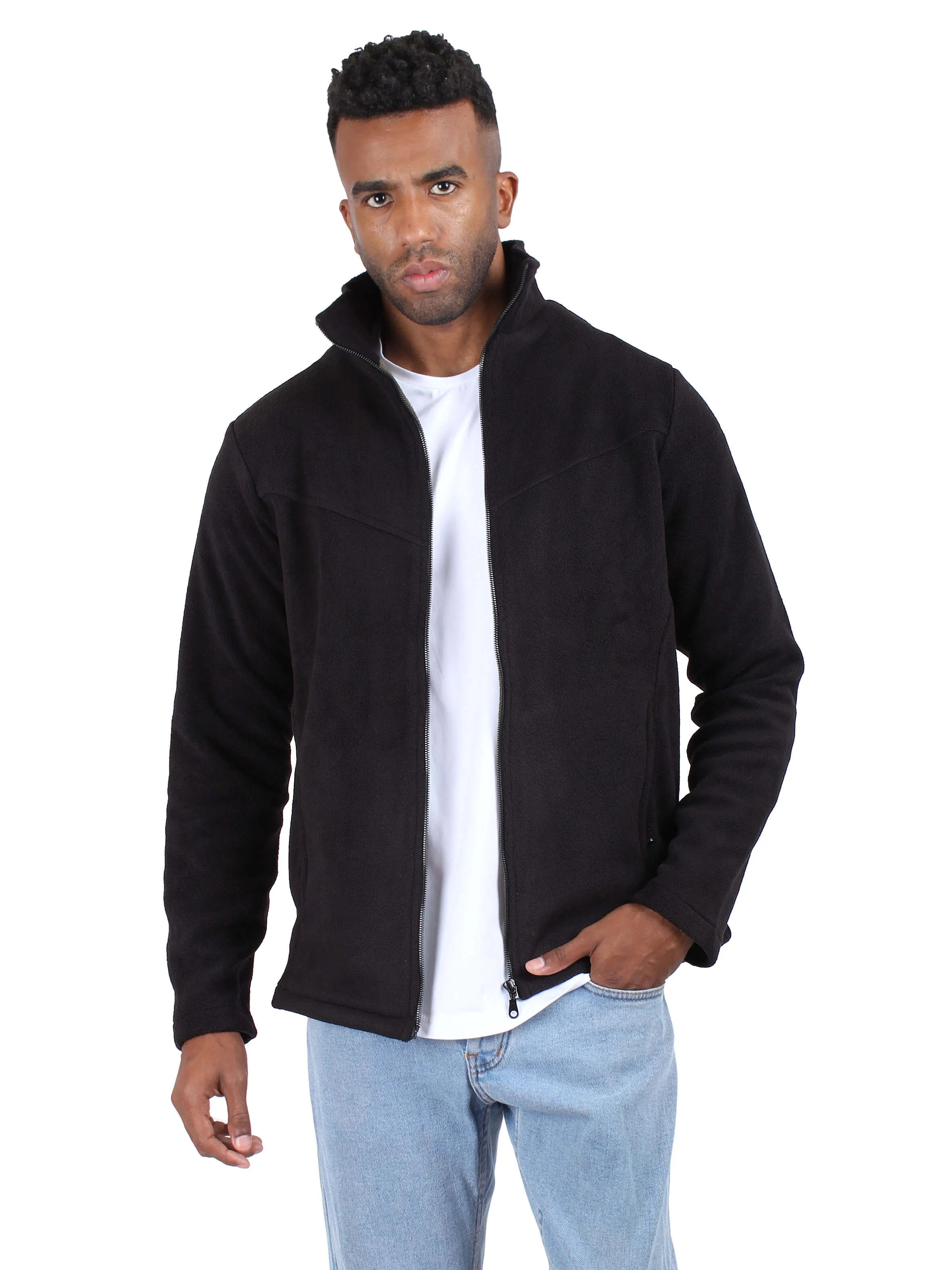 Polar Fleece Jacket Full Zip TreeTop  - Men - Black