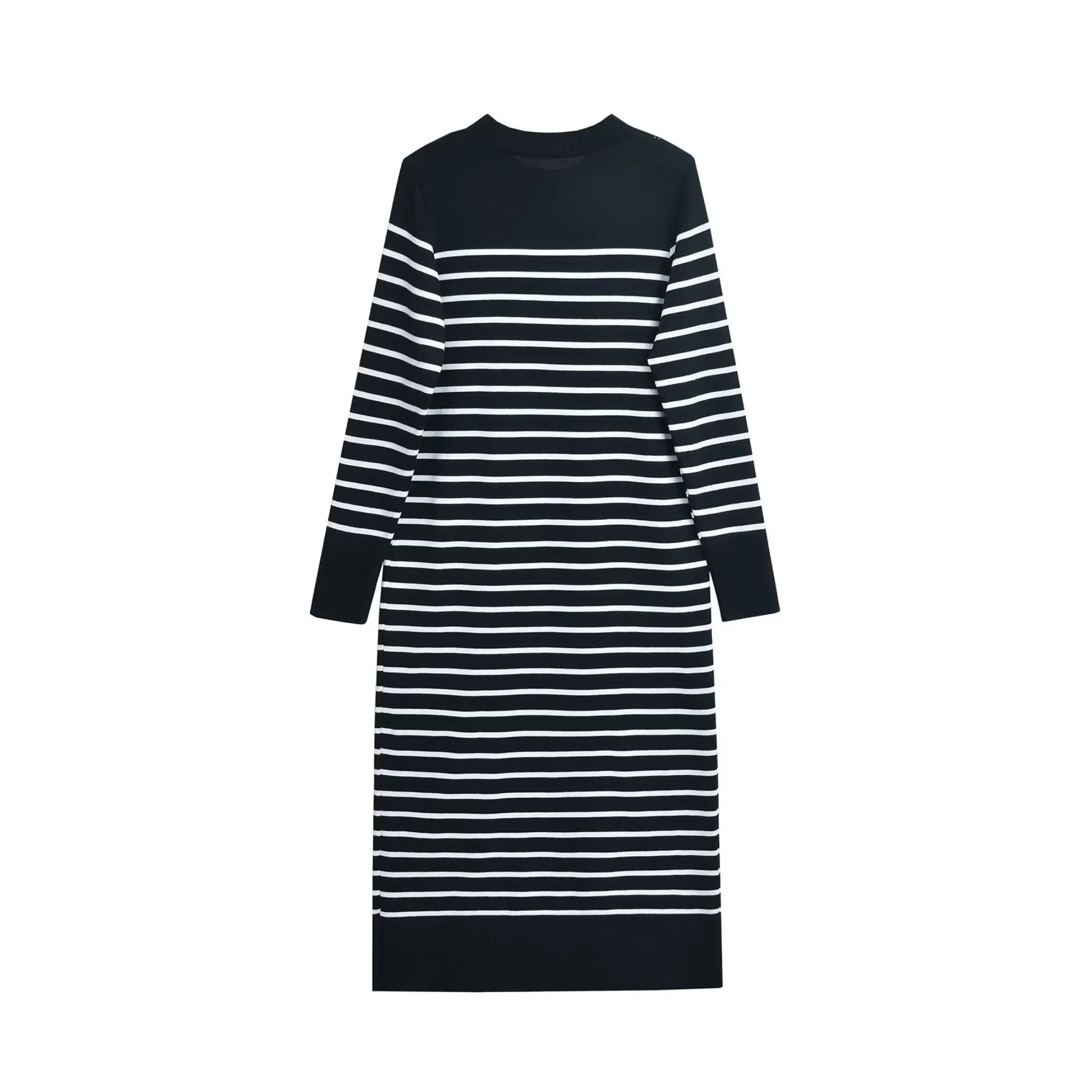 Pre Order:  Contrast Stripes Knitted Slim-Fit Dress