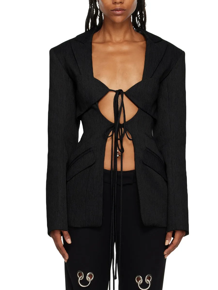 Pre Order:  Sexy Spliced Slim Hollow Blazer