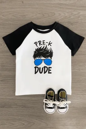 "Pre-K - 3rd Grade Dude" White & Black Top