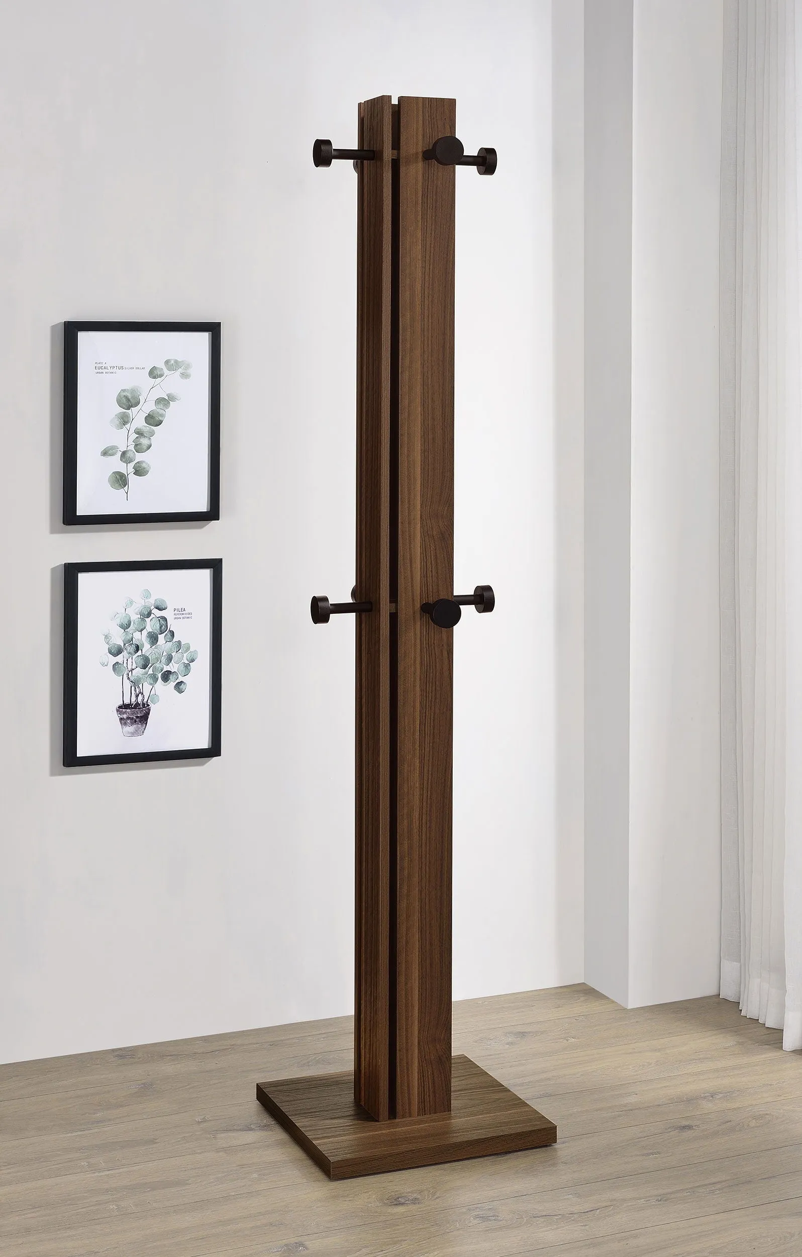 Rikkie - Coat Rack And Mirror - Walnut