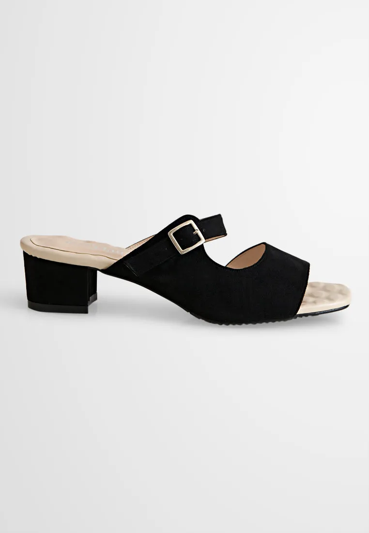 Samantha Dressy Suedette Buckle Heels