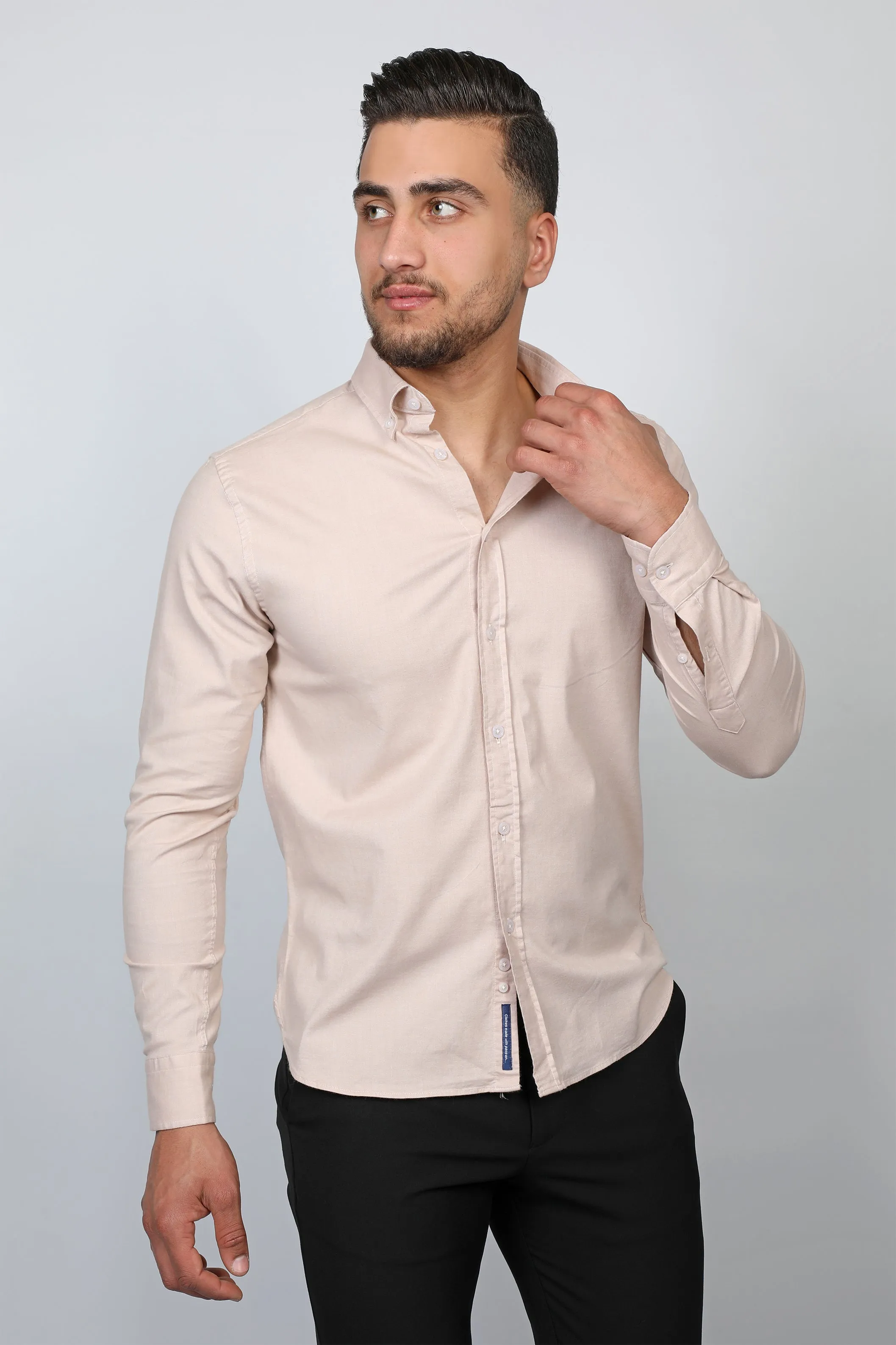 Slim Fit Beige Shirt