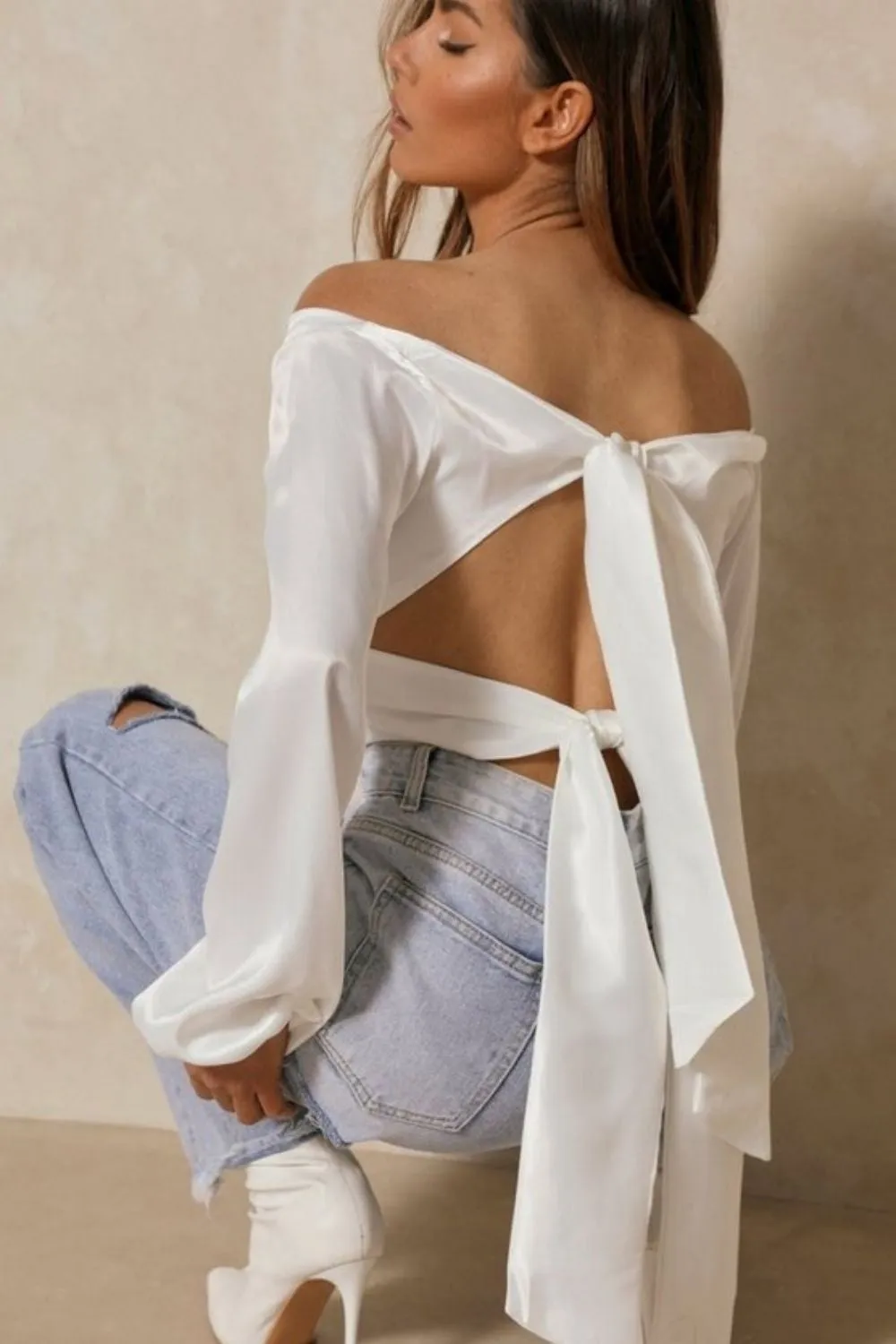 Slim Fit Full Sleeves Crop Top