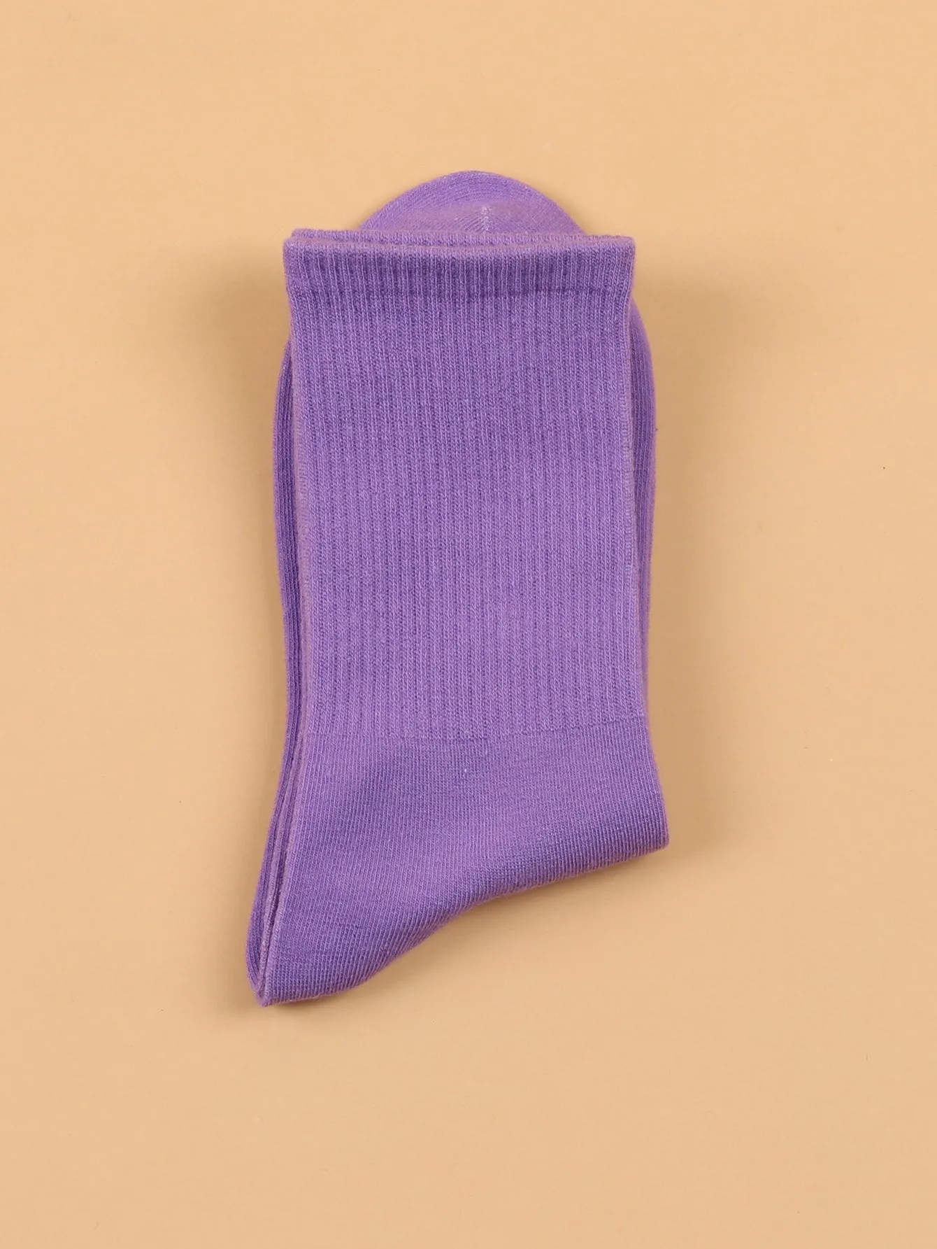 Solid Purple Crew Socks for Women Plain Socks Cozy Socks Fashion Socks