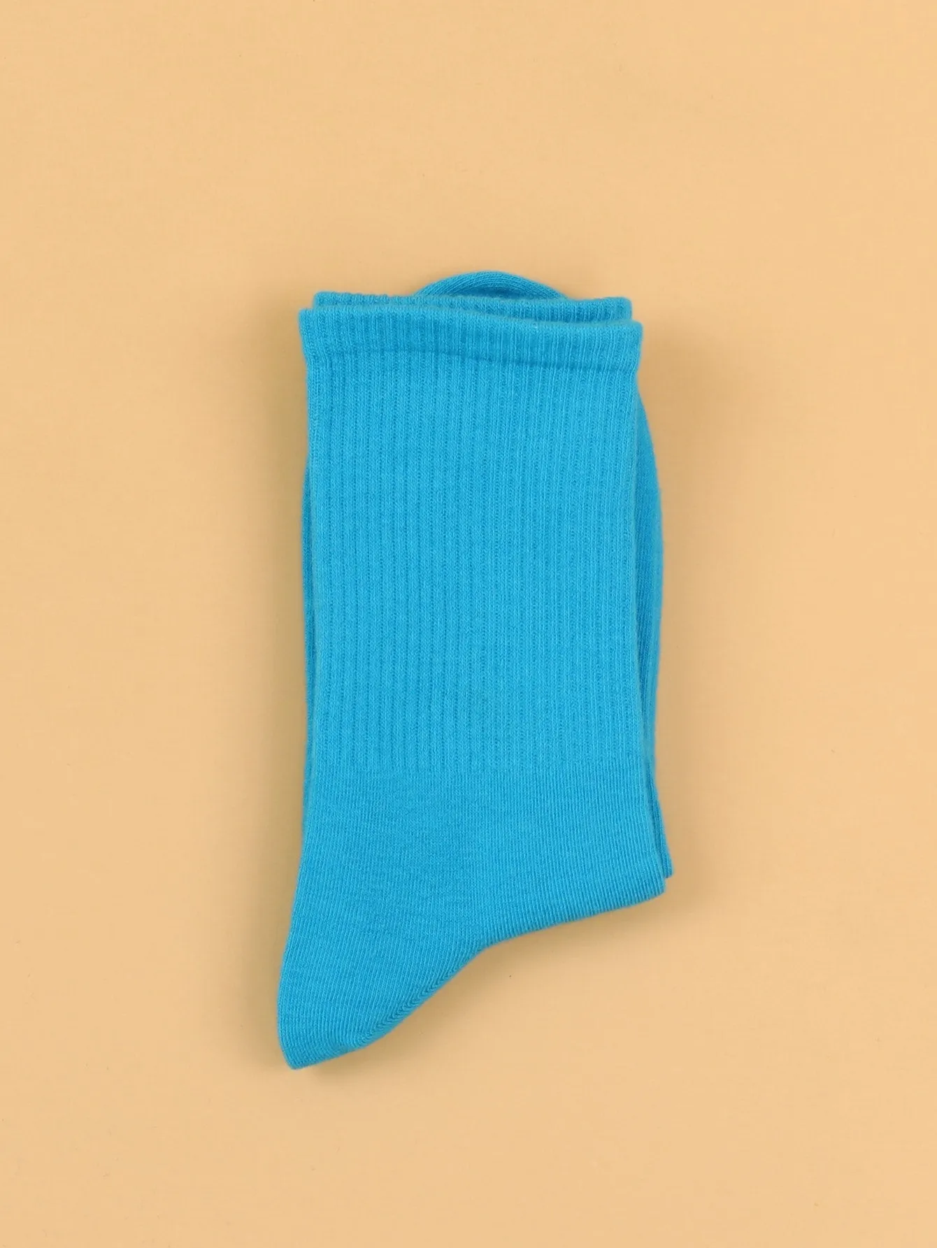 Solid Sky Blue Crew Socks for Women Plain Socks Cozy Socks Fashion Socks