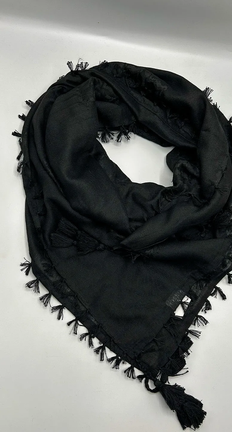 Traditional Palestine Keffiyah Scarves - Black