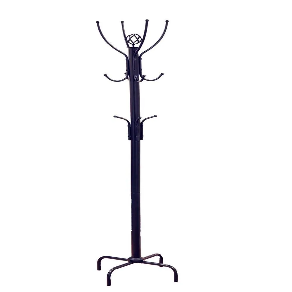 valiant Home Craft 12-Hook Metal Coat Rack, Black