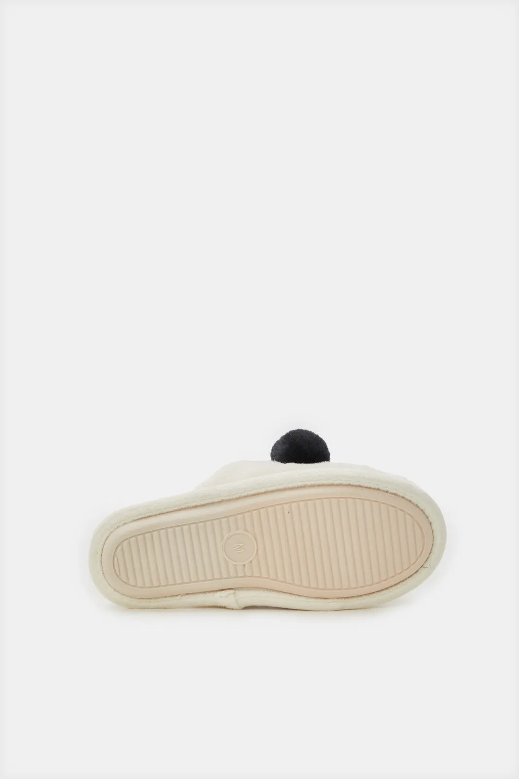 Women Beige Panda Closed Toe Slippers