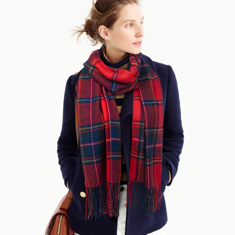 Women's Winter Scarves - Plaid Warm Cozy Shawls and Wraps